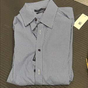 Tommy Hilfiger Men's Navy and White Checkered Shirt